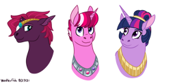 Size: 1280x627 | Tagged: safe, artist:quincydragon, derpibooru import, tempest shadow, twilight sparkle, oc, oc:dawn bubble berry, pony, bust, magical lesbian spawn, male, offspring, parent:tempest shadow, parent:twilight sparkle, parents:tempestlight, portrait, simple background, transparent background