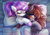 Size: 4961x3508 | Tagged: safe, artist:chaosangeldesu, derpibooru import, oc, oc only, oc:purpleflare, oc:sweetnight, bat pony, pony, unicorn, auburn mane, bat wings, bed, blanket, blushing, cuddling, cute, ear fluff, ear piercing, ears, eyes closed, fangs, female, femboy, gray coat, green eyes, heart, horn, looking back, male, mare, oc x oc, piercing, pillow, shipping, sleeping, smiling, snuggling, spooning, stallion, straight, two toned mane, unshorn fetlocks, white coat, wings