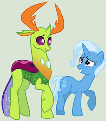 Size: 1212x1384 | Tagged: safe, artist:jadethepegasus, derpibooru import, thorax, trixie, female, male, shipping, straight, thoraxie