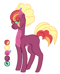 Size: 586x724 | Tagged: safe, artist:loutro, derpibooru import, oc, oc only, oc:sunset orchard, earth pony, pony, color palette, male, offspring, parent:big macintosh, parent:princess luna, parents:lunamac, simple background, solo, stallion, transparent background