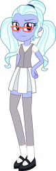 Size: 1525x4638 | Tagged: safe, artist:sketchmcreations, derpibooru import, sugarcoat, equestria girls, clothes, commission, female, hand on hip, leggings, looking at you, mary janes, raised eyebrow, shoes, simple background, skirt, solo, transparent background, vector