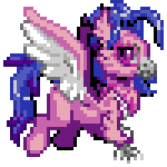 Size: 150x150 | Tagged: safe, artist:avui, derpibooru import, oc, oc:sky specter, hippogriff, animated, flying, hippogriff oc, pixel art, solo
