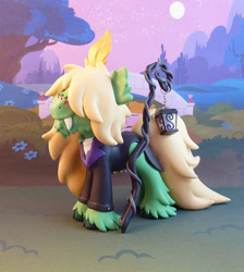 Size: 852x950 | Tagged: safe, artist:krowzivitch, derpibooru import, oc, oc:grave keeper, pony, figurine, irl, lantern, photo, solo