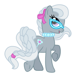 Size: 768x768 | Tagged: source needed, safe, artist:canterlotgirl, derpibooru import, silver spoon, earth pony, pony, accessories, bow, braided tail, cutie mark, female, glasses, jewelry, mare, necklace, older, older silver spoon, raised hoof, raised hooves, raised leg, simple background, spoon, transparent background, vector