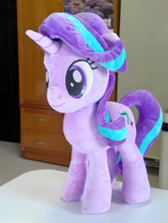 Size: 1536x2048 | Tagged: safe, artist:nekokevin, starlight glimmer, pony, unicorn, series:nekokevin's glimmy, female, irl, mare, photo, plushie, smiling, solo, table