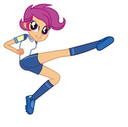 Size: 1205x1194 | Tagged: safe, artist:gmaplay, derpibooru import, scootaloo, equestria girls, clothes, clothes swap, gym uniform, older, older scootaloo, solo, sports, sporty style