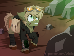 Size: 1600x1200 | Tagged: safe, artist:willoillo, derpibooru import, oc, oc only, oc:murky, pegasus, pony, fallout equestria, fallout equestria: murky number seven, fanfic art, pegasus oc