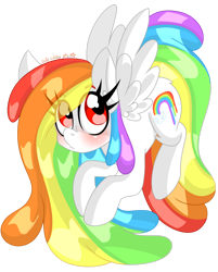 Size: 1280x1595 | Tagged: safe, artist:ladylullabystar, derpibooru import, oc, oc:rainbow drips, pegasus, pony, female, mare, simple background, solo, transparent background