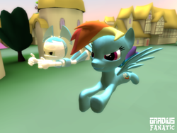 Size: 2048x1536 | Tagged: safe, artist:gradiusfanatic, derpibooru import, rainbow dash, pegasus, robot, 3d, crossover, female, gmod, jenny wakeman, my life as a teenage robot