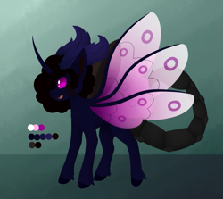 Size: 1369x1222 | Tagged: safe, artist:the-dreepy-mom, derpibooru import, oc, oc:void violet, changepony, hybrid, female, purple changeling, solo