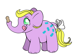Size: 725x527 | Tagged: safe, anonymous artist, derpibooru import, elephant, g1, bow, drawthread, edgar, peanuts, pony friends, simple background, tail bow, transparent background