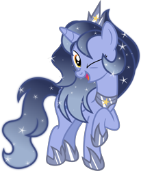 Size: 5658x6853 | Tagged: safe, artist:digimonlover101, derpibooru import, oc, oc:stella moonshine, alicorn, pony, absurd resolution, female, mare, one eye closed, simple background, solo, transparent background, wink