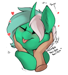 Size: 2226x2457 | Tagged: safe, artist:beardie, derpibooru import, oc, oc only, oc:colarus, pony, unicorn, beardies scritching ponies, cute, hand, not lyra, pet, petting, simple background, tongue, tongue out, transparent background