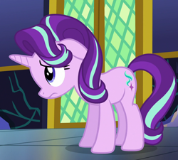 Size: 1200x1080 | Tagged: safe, derpibooru import, screencap, starlight glimmer, pony, unicorn, the crystalling, cropped, cute, ears, female, floppy ears, glimmerbetes, mare, sad, sadorable, solo, twilight's castle