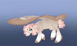 Size: 1280x768 | Tagged: safe, artist:akumajdragon, derpibooru import, oc, pegasus, pony, female, magical lesbian spawn, mare, offspring, parent:applejack, parent:fluttershy, parents:appleshy, solo, tail feathers