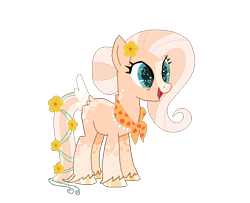 Size: 586x476 | Tagged: safe, artist:dr-candypop, artist:selenaede, artist:strawberry-spritz, derpibooru import, oc, oc only, earth pony, pony, base used, female, flower, flower in hair, granny smith's shawl, heart eyes, mare, offspring, open mouth, parent:big macintosh, parent:fluttershy, parents:fluttermac, simple background, solo, transparent background, unshorn fetlocks, wingding eyes