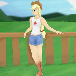 Size: 2000x2000 | Tagged: safe, artist:fdv.alekso, derpibooru import, applejack, human, humanized, solo