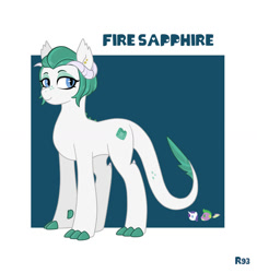 Size: 1024x1088 | Tagged: safe, artist:rukawa93, derpibooru import, oc, oc only, oc:fire sapphire, dracony, hybrid, female, horns, interspecies offspring, offspring, parent:rarity, parent:spike, parents:sparity