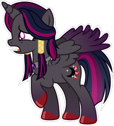 Size: 2884x3183 | Tagged: safe, artist:kojibiose, derpibooru import, oc, oc:raven wings, alicorn, pony, female, high res, mare, simple background, solo, transparent background