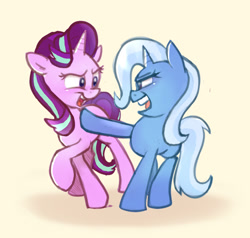 Size: 1017x967 | Tagged: safe, artist:lummh, derpibooru import, starlight glimmer, trixie, pony, unicorn, duo, duo female, female, looking at each other, mare