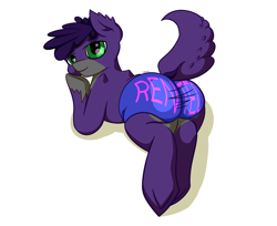 Size: 8080x6600 | Tagged: safe, artist:khaki-cap, derpibooru import, oc, oc only, earth pony, butt, clothes, commission, dock, earth pony oc, looking at you, looking back, looking back at you, meta, raised tail, rear view, shorts, sports shorts, tail, text, thicc ass, thick, tight clothing, twitter, twitter link, ych result