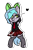 Size: 632x959 | Tagged: safe, artist:lazerblues, derpibooru import, oc, oc only, oc:papercut, earth pony, pony, bipedal, clothes, ear piercing, hair bow, heart, necktie, piercing, ripped stockings, simple background, skirt, solo, stockings, transparent background, vest