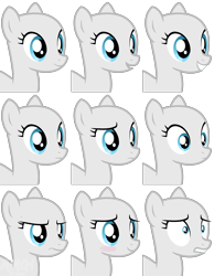 Size: 1824x2354 | Tagged: safe, artist:amgiwolf, derpibooru import, oc, oc only, earth pony, pony, bald, base, bust, earth pony oc, expressions, female, frown, mare, simple background, smiling, transparent background, wide eyes, worried