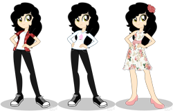 Size: 4979x3206 | Tagged: safe, artist:amgiwolf, derpibooru import, oc, oc only, oc:amgi, equestria girls, clothes, converse, dress, equestria girls-ified, female, hand on hip, high heels, shoes, simple background, smiling, transparent background