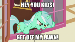 Size: 600x337 | Tagged: safe, derpibooru import, edit, edited screencap, screencap, lyra heartstrings, slice of life (episode), caption, image macro, text