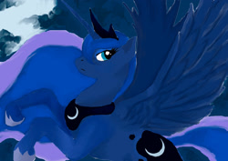 Size: 2907x2063 | Tagged: safe, artist:drizzthunter, derpibooru import, princess luna, alicorn, pony, solo