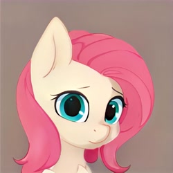 Size: 1024x1024 | Tagged: safe, artist:thisponydoesnotexist, derpibooru import, pony, brown background, looking at you, neural network, simple background