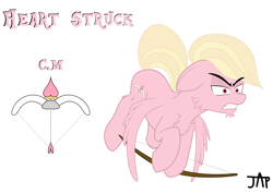Size: 3948x2792 | Tagged: safe, artist:justapone, derpibooru import, oc, pegasus, pony, angry, bow, chest fluff, colored, cutie mark, eyebrows, eyebrows visible through hair, flat colors, flying, gritted teeth, heart, leg fluff, male, pegasus oc, pink coat, red eyes, shrunken pupils, solo, stallion, teeth