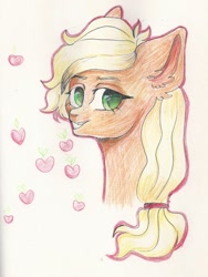 Size: 1116x1486 | Tagged: safe, artist:ske, derpibooru import, applejack, earth pony, pony, pencil drawing, sketch, solo, traditional art