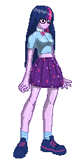 Size: 113x235 | Tagged: safe, derpibooru import, sci-twi, twilight sparkle, equestria girls, glasses, loose hair, pixel art, solo, sprite, true res pixel art