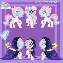 Size: 1280x1274 | Tagged: safe, artist:ladylullabystar, derpibooru import, oc, oc:lullaby star, alicorn, pony, cloak, clothes, female, mare, reference sheet, solo