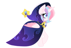 Size: 1280x861 | Tagged: safe, artist:ladylullabystar, derpibooru import, oc, oc:lullaby star, alicorn, pony, cloak, clothes, female, mare, simple background, solo, transparent background