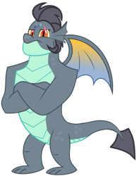 Size: 1280x1625 | Tagged: safe, artist:venomous-cookietwt, derpibooru import, oc, dragon, male, offspring, parent:garble, parent:princess ember, parents:emble, simple background, solo, transparent background