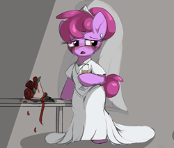 Size: 3536x3000 | Tagged: safe, artist:arume_lux, derpibooru import, berry punch, berryshine, earth pony, pony, alcohol, alternate hairstyle, bipedal, bouquet, bride, champagne, clothes, dress, female, flower, jewelry, makeup, mare, running makeup, sad, solo, wedding dress, wedding veil, wine