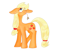 Size: 823x677 | Tagged: safe, artist:junko, derpibooru import, part of a set, applejack, earth pony, pony, art, big ears, cute, digital art, ears, female, floppy ears, food, freckles, jackabetes, looking offscreen, mare, missing accessory, signature, simple background, solo, transparent background, vector, wheat