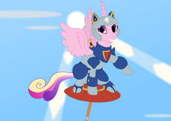 Size: 1280x907 | Tagged: safe, artist:hakar-kerarmor, derpibooru import, princess cadance, alicorn, armor, clothes, cosplay, costume, female, guido anchovy, mare, samurai pizza cats, solo, umbrella