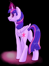 Size: 960x1280 | Tagged: safe, artist:shaslan, derpibooru import, twilight sparkle, twilight sparkle (alicorn), alicorn, pony, butt, female, glowing horn, horn, mare, plot, solo, twibutt