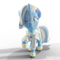 Size: 3840x3840 | Tagged: safe, artist:xppp1clubs, artist:xppp1n, derpibooru import, trixie, pony, unicorn, 3d, blender cycles, clothes, dress, eyelashes, female, hoof shoes, horn, looking at you, mare, see-through, simple background, smiling, smiling at you, solo, tail, transparent background, wedding dress, wedding veil