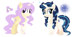 Size: 775x393 | Tagged: safe, artist:xxcheerupxxx, derpibooru import, oc, oc:iris dawn, oc:starry spring, pony, unicorn, female, magical lesbian spawn, mare, offspring, parent:fluttershy, parent:twilight sparkle, parents:twishy, simple background, transparent background