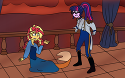 Size: 8000x4990 | Tagged: safe, artist:jadethepegasus, derpibooru import, sci-twi, sunset shimmer, twilight sparkle, mermaid, fanfic:sunset shimmer discovers her feet, equestria girls, clothes, crossover, cute, dress, duo, duo female, duo focus, fanfic art, female, lesbian, marriage, mermaidized, scitwishimmer, shimmerbetes, shipper on deck, shipping, shipping fuel, shocked, shocked expression, species swap, sunsetsparkle, the little mermaid, transformation, wedding, wedding dress