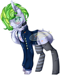 Size: 641x803 | Tagged: safe, artist:song-star, derpibooru import, oc, oc only, oc:cloud drift, pegasus, pony, augmented tail, clothes, coat markings, collar, commission, ear piercing, earring, eyes closed, eyeshadow, female, freckles, glasses, jacket, jewelry, leather jacket, makeup, mare, mismatched socks, nuzzling, piercing, ripped stockings, shirt, simple background, socks, solo, stockings, striped socks, sunglasses, t-shirt, thigh highs, torn clothes, transparent background