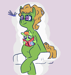 Size: 570x600 | Tagged: safe, artist:smirk, derpibooru import, oc, oc only, oc:katydid, oc:mayfly, dragonfly, insect, conjoined, conjoined twins, cute, freckles, glasses, magazine