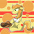 Size: 1024x1024 | Tagged: safe, artist:organizednubmarilyn, derpibooru import, braeburn, earth pony, pony, cowboy hat, green eyes, hat, injured, male, raised hoof, raised leg, sad, simple background, stallion, two toned mane, two toned tail, yellow coat