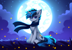 Size: 5000x3453 | Tagged: safe, artist:airiniblock, derpibooru import, oc, oc only, oc:solar gizmo, unicorn, horn, moon, night, rcf community, unicorn oc