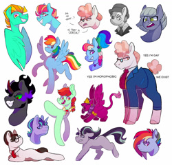 Size: 1280x1229 | Tagged: safe, artist:lockandkeyhyena, derpibooru import, candy apples, king sombra, lightning dust, limestone pie, rainbow dash, raven, sphinx (character), starlight glimmer, svengallop, pony, sphinx, unicorn, alternate hairstyle, alternate timeline, apocalypse dash, apple family member, crystal war timeline, megaradash