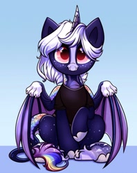 Size: 2378x3000 | Tagged: safe, artist:confetticakez, derpibooru import, oc, oc only, alicorn, pony, clothes, freckes, freckles, leonine tail, looking at you, shirt, solo, webbed wings